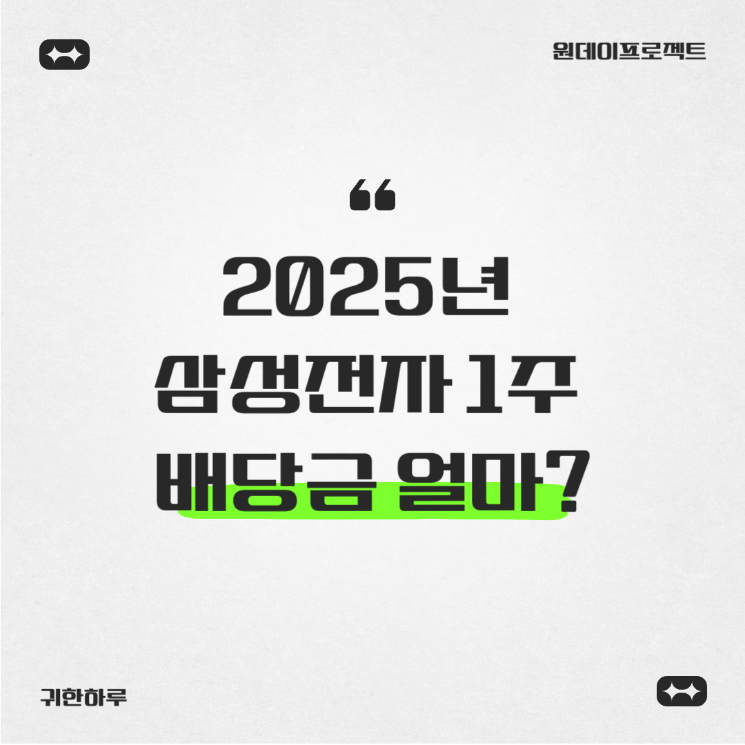 2025년 삼성전자 1주 배당금 얼마? - 원데이프로젝트