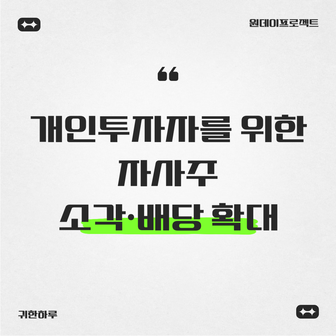 자사주 소각·배당 확대 시대, 개인투자자가 먼저 봐야 할 5가지