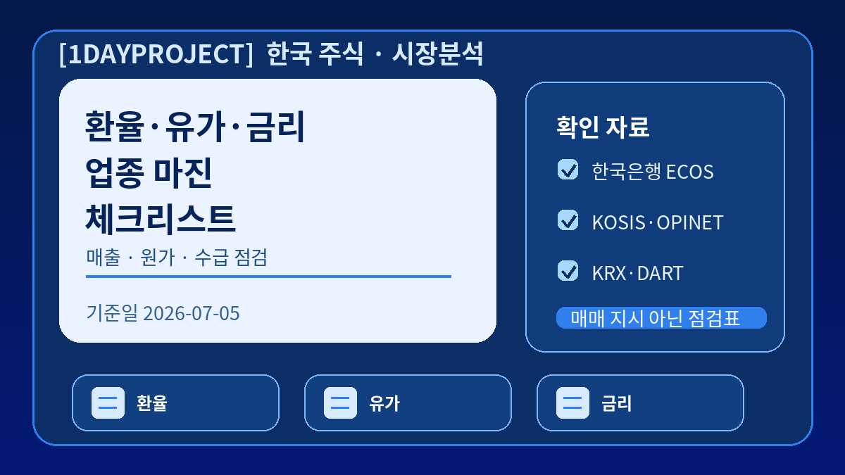 환율 유가 금리 변화가 한국 주식 업종별 매출 원가 마진 수급에 미치는 영향을 확인하는 순서